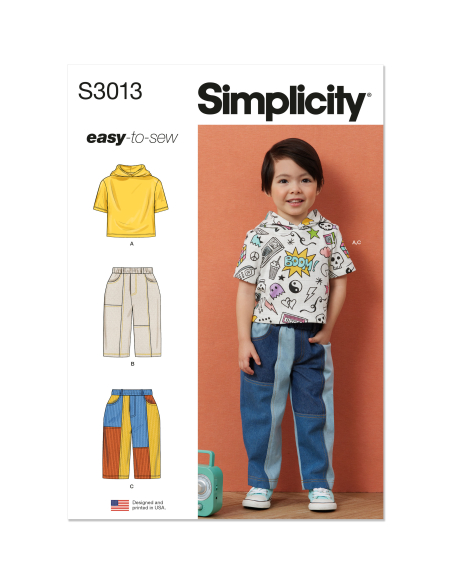 Patron Simplicity 3013.A (6 mois - 4 ans) - T-shirt à capuche et jean