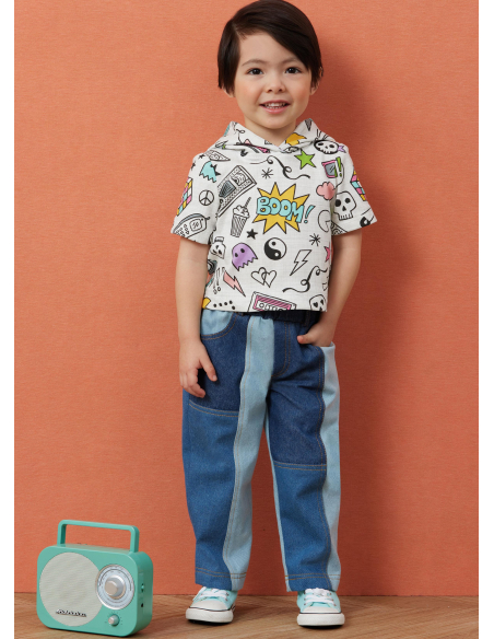 Patron Simplicity 3013.A (6 mois - 4 ans) - T-shirt à capuche et jean