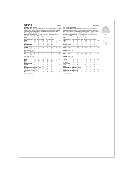 Patron Simplicity 3014.A (3-8) - Veste détendue & jupes enfants