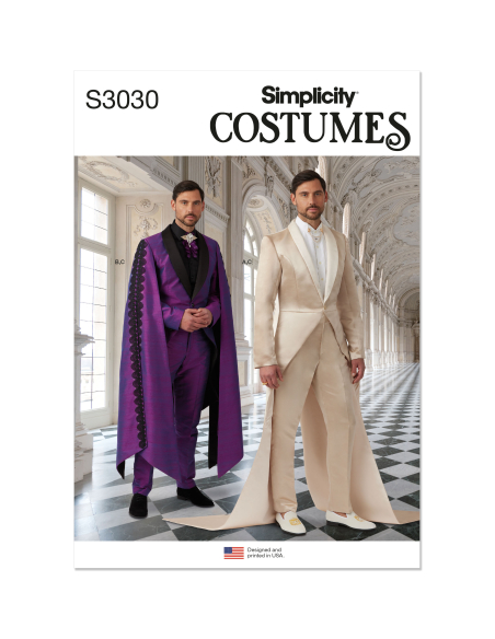 Patron Simplicity 3030.BB (54-62) - Costume homme dramatique : veste longue & pantalon