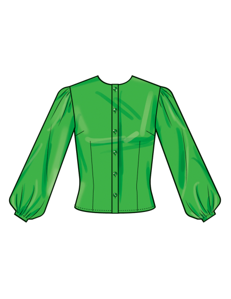 Patron Simplicity 3032.K5 (36-44) - Blouse boutonnée devant avec cols et manches variés