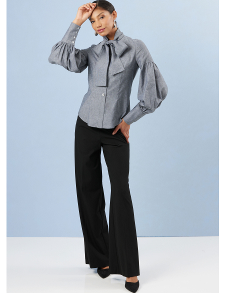 Patron Simplicity 3032.K5 (36-44) - Blouse boutonnée devant avec cols et manches variés