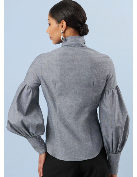 Patron Simplicity 3032.Y5 (46-54) - Blouse boutonnée devant avec cols et manches variés