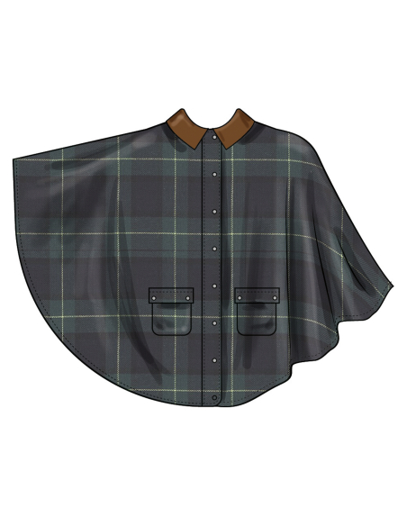 Patron Simplicity 3033.A (36-52) - Cape à zip devant, capuche ou col au choix