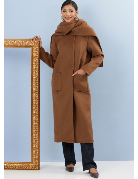 Patron Simplicity 3034.H5 (34-42) - Manteaux amples doublés avec écharpe intégrée