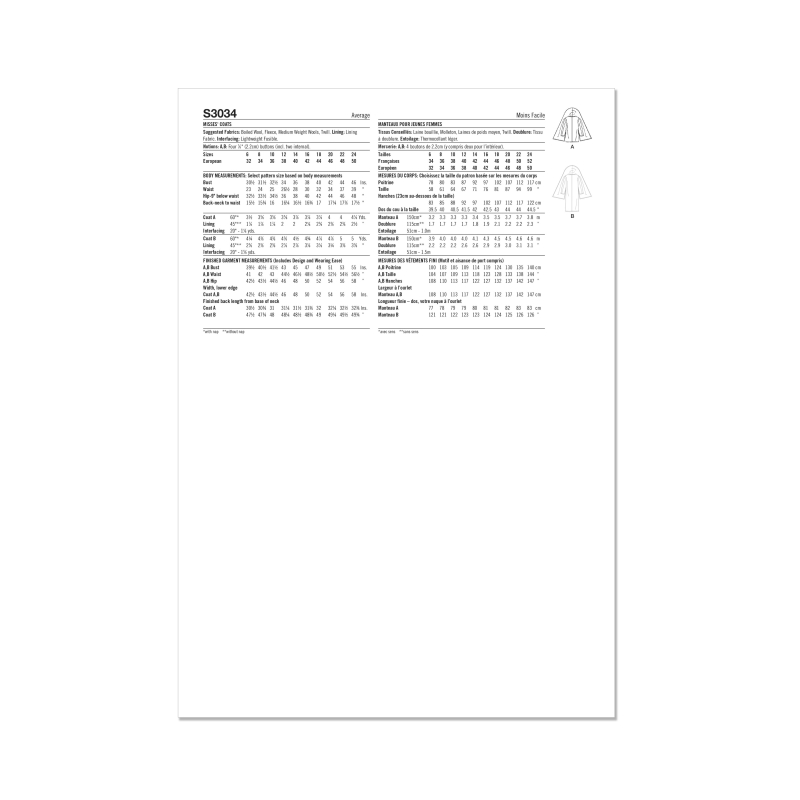 Patron Simplicity 3034.H5 (34-42) -...