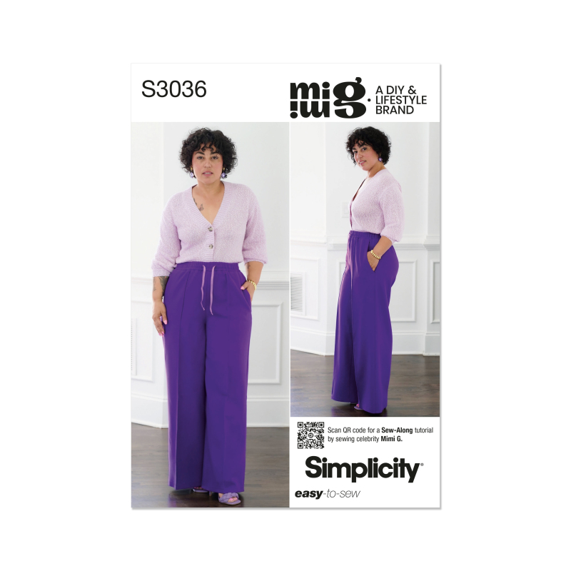 Patron Simplicity 3036.K5 (36-44) - Pantalon jogger pintucks, poches latérales