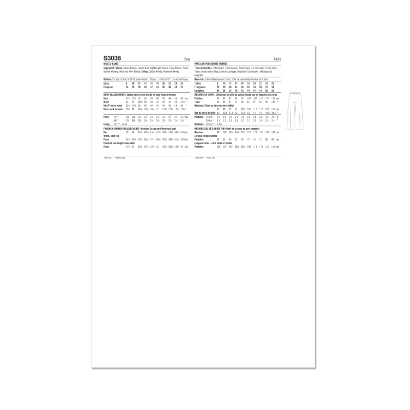 Patron Simplicity 3036.K5 (36-44) -...