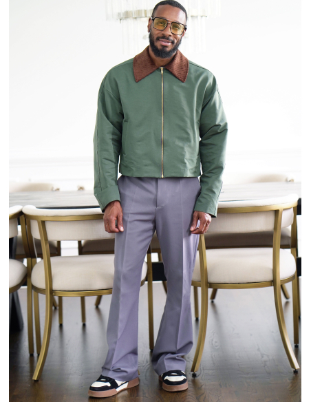 Patron Simplicity 3038.A (36-54) - Veste homme ample à zip & col contrastant