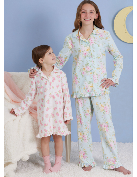 Patron Simplicity 3045.K5 (7-14) - Ensemble lounge enfant : hauts, robe, shorts & pantalons