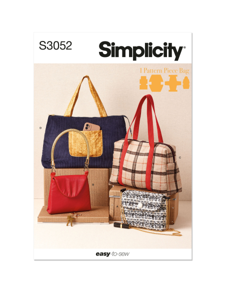 Patron Simplicity 3052 - Sacs & pochettes variés faciles à coudre