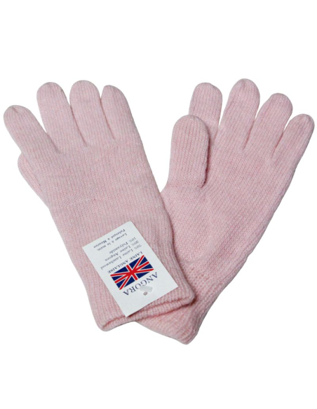 Gants laine & Angora - Rose (Taille M)