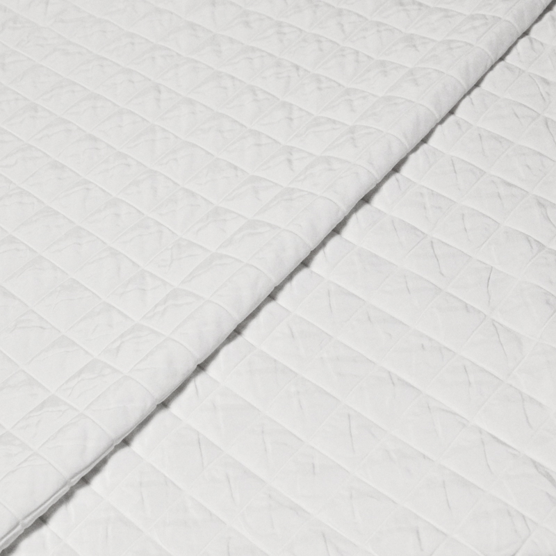 Tissu matelassé - Carreaux blanc