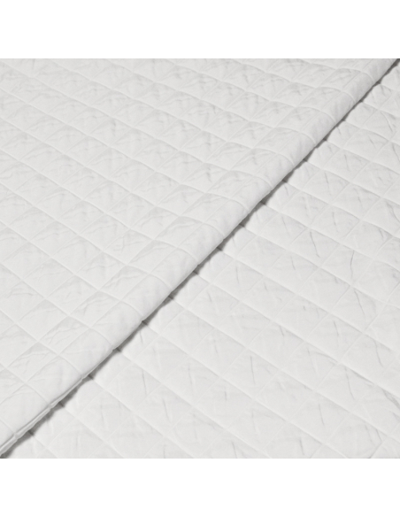 Tissu matelassé - Carreaux blanc