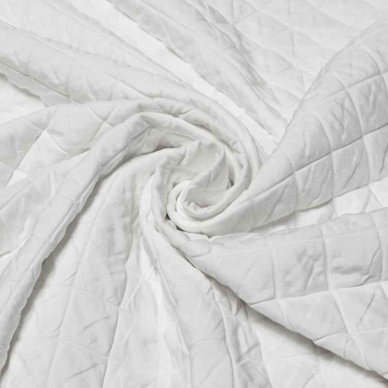 Tissu matelassé - Carreaux blanc