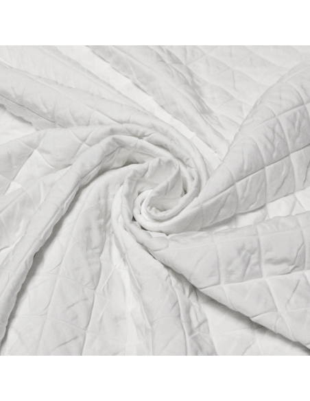 Tissu matelassé - Carreaux blanc