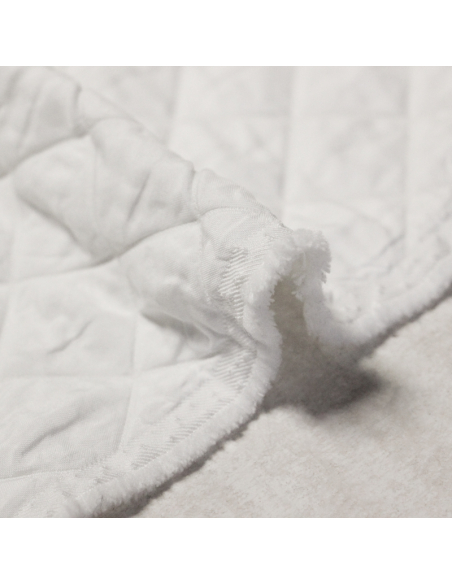 Tissu matelassé - Carreaux blanc
