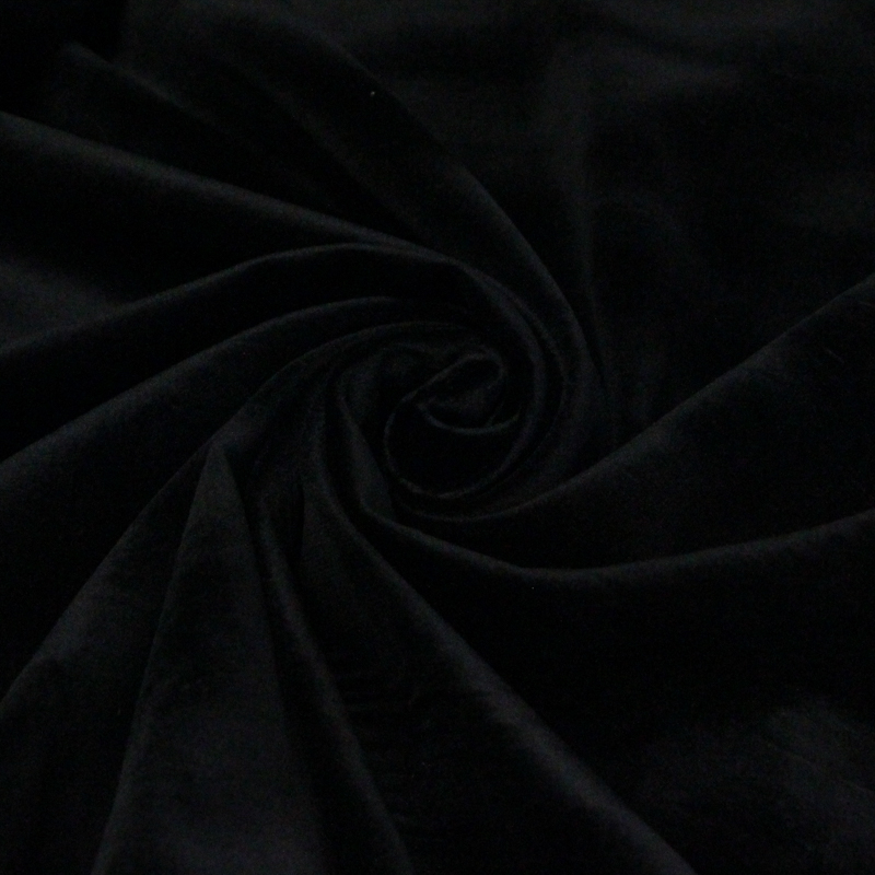 Velours lisse contre-collé - Noir