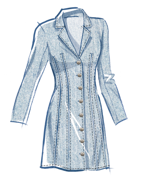 Patron McCall's 8601.U5 (44-52) - Robe boutonnée à col