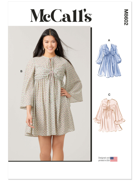 Patron McCall's 8602.Y5 (46-54) - Robe babydoll à manches variées