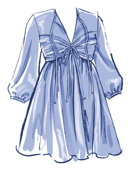 Patron McCall's 8602.Y5 (46-54) - Robe babydoll à manches variées