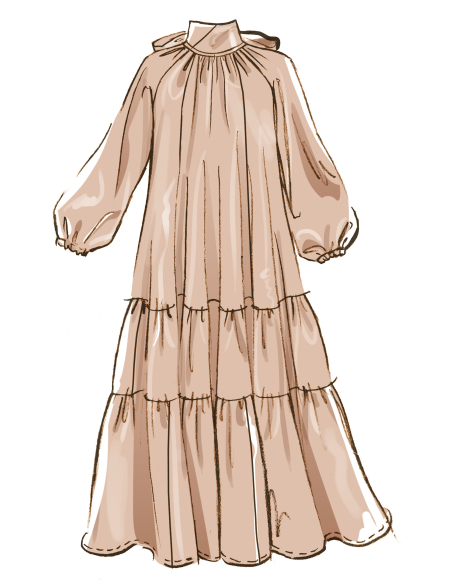 Patron McCall's 8603.R5 (42-50) - Robe ample à ourlets variés