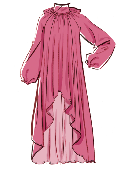 Patron McCall's 8603.R5 (42-50) - Robe ample à ourlets variés