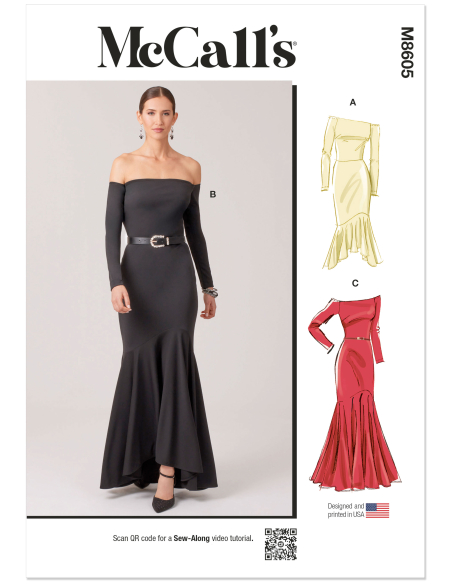 Patron McCall's 8605.D5 (32-40) - Robe bustier-épaules dénudées