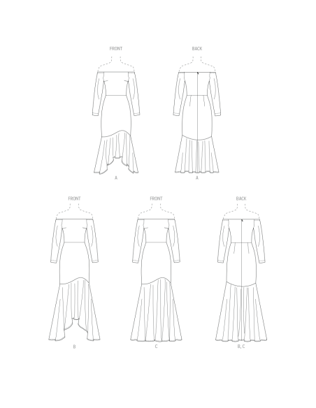 Patron McCall's 8605.D5 (32-40) - Robe bustier-épaules dénudées