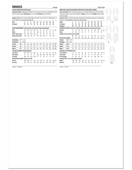 Patron McCall's 8605.D5 (32-40) - Robe bustier-épaules dénudées