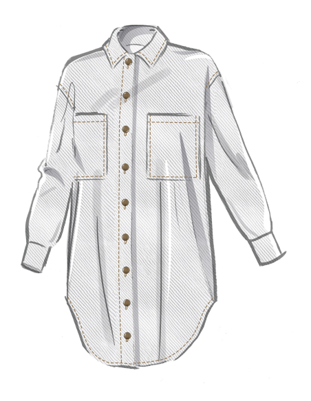 Patron McCall's 8606.U5 (44-52) - Chemise boutonnée manches variées