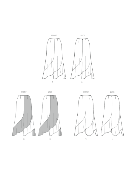 Patron McCall's 8608.K5 (36-44) - Jupe asymétrique