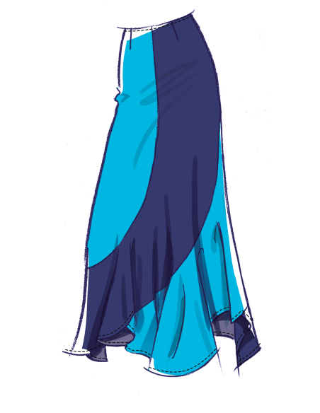 Patron McCall's 8608.Y5 (46-54) - Jupe asymétrique