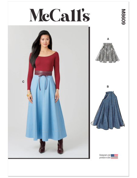 Patron McCall's 8609.U5 (44-52) -Jupe évasée en trois longueurs