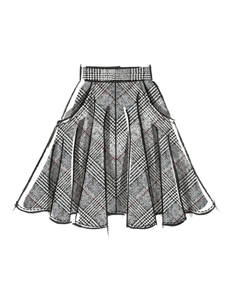 Patron McCall's 8609.U5 (44-52) -Jupe évasée en trois longueurs