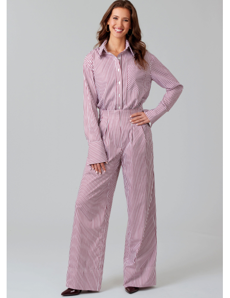 Patron McCall's 8611.AA (38-46) - Chemise boutonnée + short & pantalon coordonnés