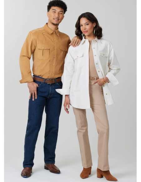 Patron McCall's 8615.A (32-54) - Chemise boutonnée unisexe