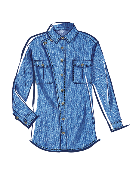 Patron McCall's 8615.A (32-54) - Chemise boutonnée unisexe