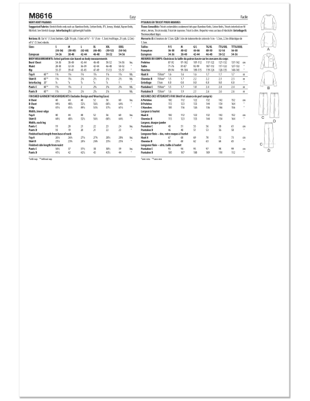 Patron McCall's 8616.A (46-68) - Pyjama homme