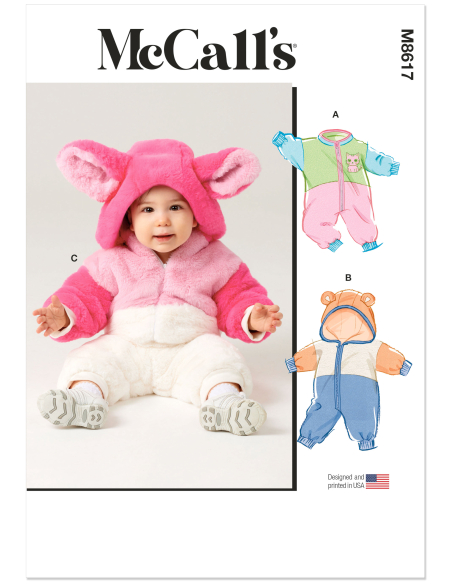 Patron McCall's 8617.A (1-18) - Combinaisons pour bébé