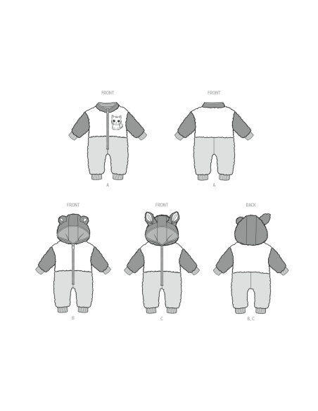 Patron McCall's 8617.A (1-18) - Combinaisons pour bébé