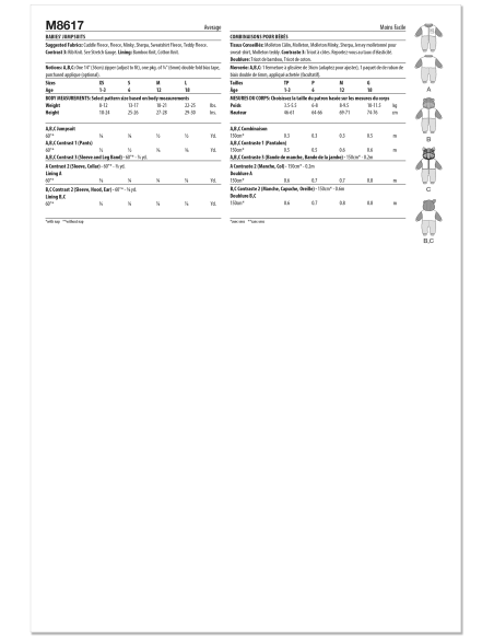 Patron McCall's 8617.A (1-18) - Combinaisons pour bébé