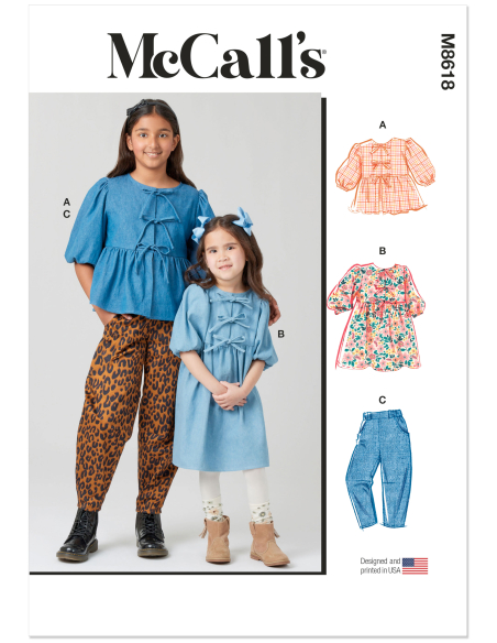 Patron McCall's 8618.K5 (8-14) - Top, robe et pantalon fille