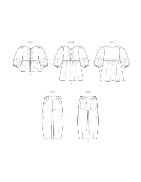 Patron McCall's 8618.K5 (8-14) - Top, robe et pantalon fille