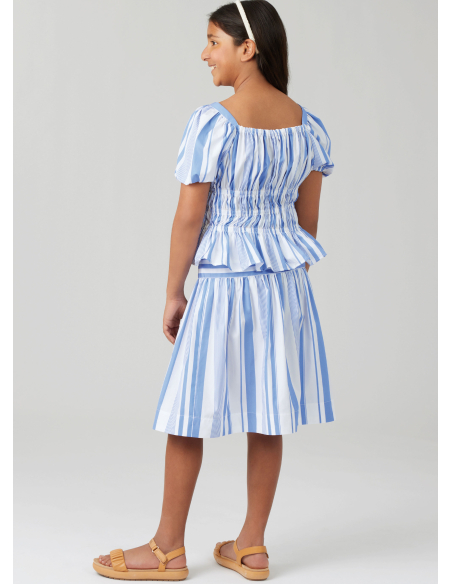 Patron McCall's 8619.A (7-14) - Robe froncée, top et jupe pour fille