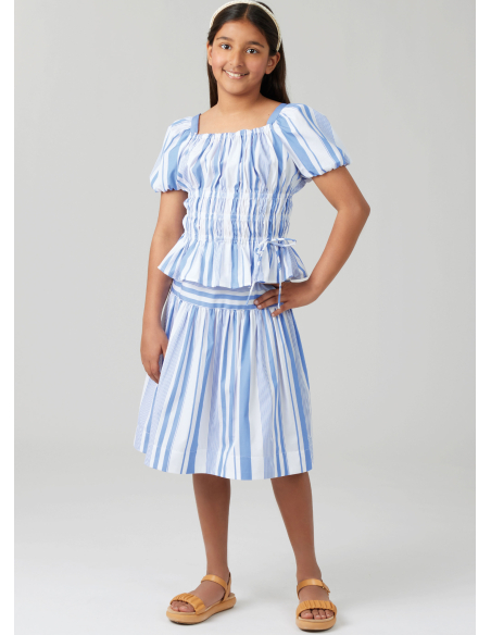 Patron McCall's 8619.A (7-14) - Robe froncée, top et jupe pour fille