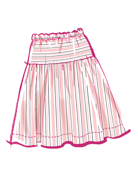 Patron McCall's 8619.A (7-14) - Robe froncée, top et jupe pour fille