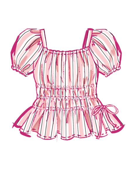 Patron McCall's 8619.A (7-14) - Robe froncée, top et jupe pour fille
