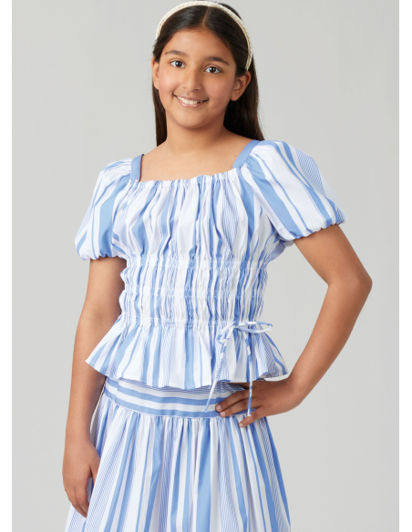 Patron McCall's 8619.A (7-14) - Robe froncée, top et jupe pour fille