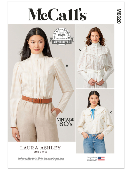 Patron McCall's 8620.A (34-42) - Blouses boutonnées élégantes